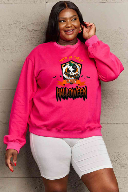 Full Size TRICK OR TREAT HAPPY HALLOWEEN Graphic Sweatshirt