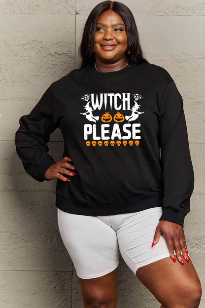 Full Size WITCH PLEASE Graphic Sweatshirt