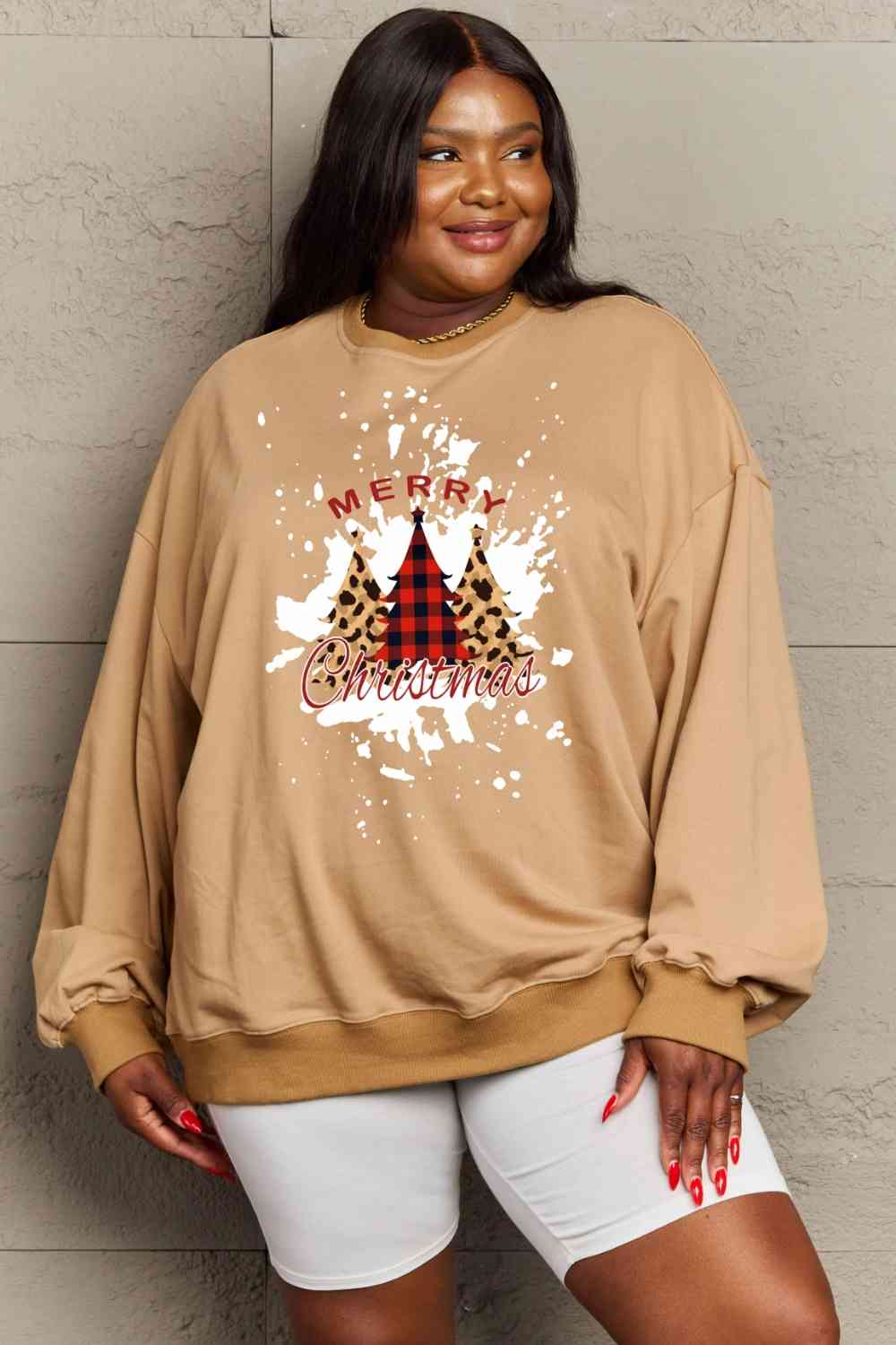 Full Size MERRY CHRISTMAS Graphic Sweatshirt