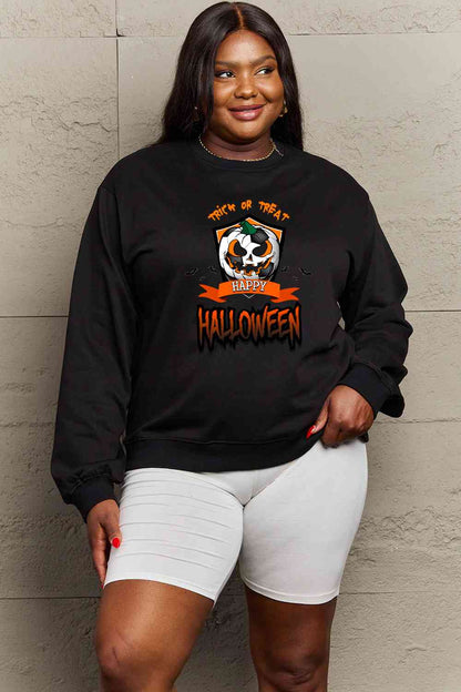 Full Size TRICK OR TREAT HAPPY HALLOWEEN Graphic Sweatshirt