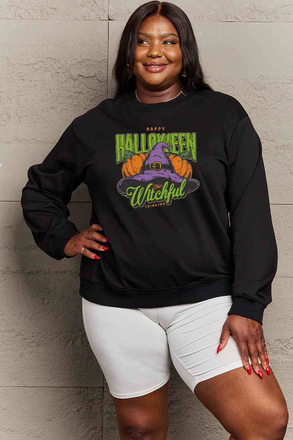 Full Size Witch Hat Graphic Sweatshirt