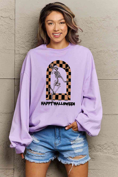 Full Size HAPPY HALLOWEEN Graphic Sweatshirt