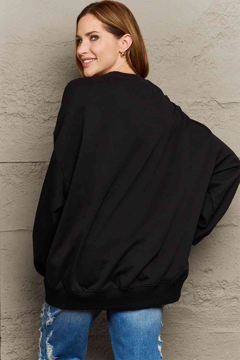 Full Size Graphic Drop Shoulder Sweatshirt