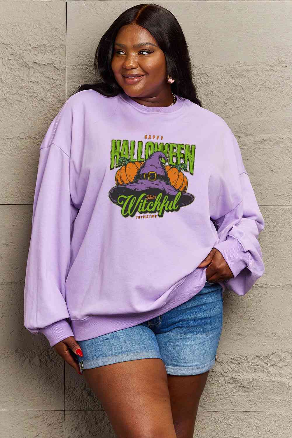 Full Size Witch Hat Graphic Sweatshirt