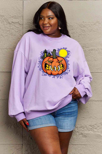 Full Size Graphic Round Neck Sweatshirt