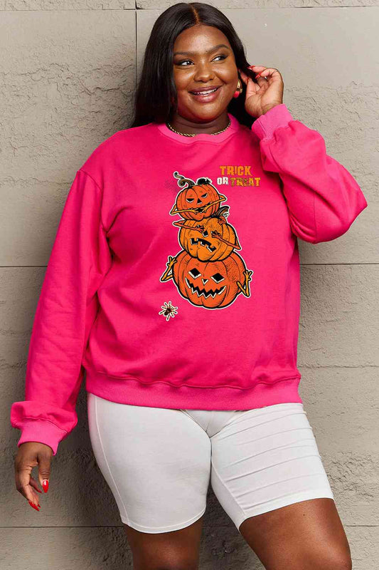 Full Size TRICK OR TREAT Graphic Sweatshirt