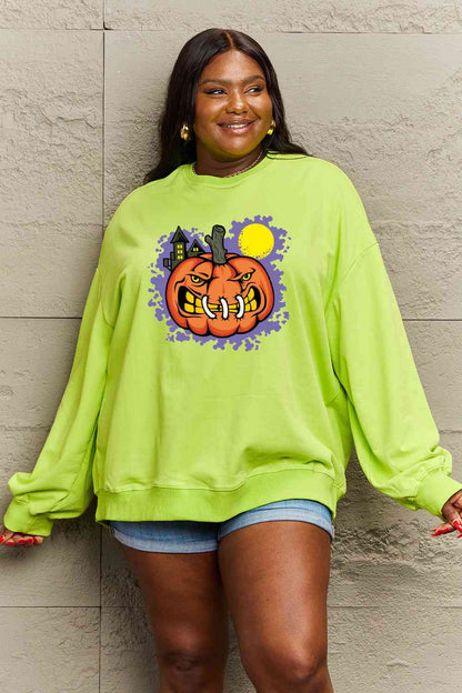 Full Size Graphic Round Neck Sweatshirt