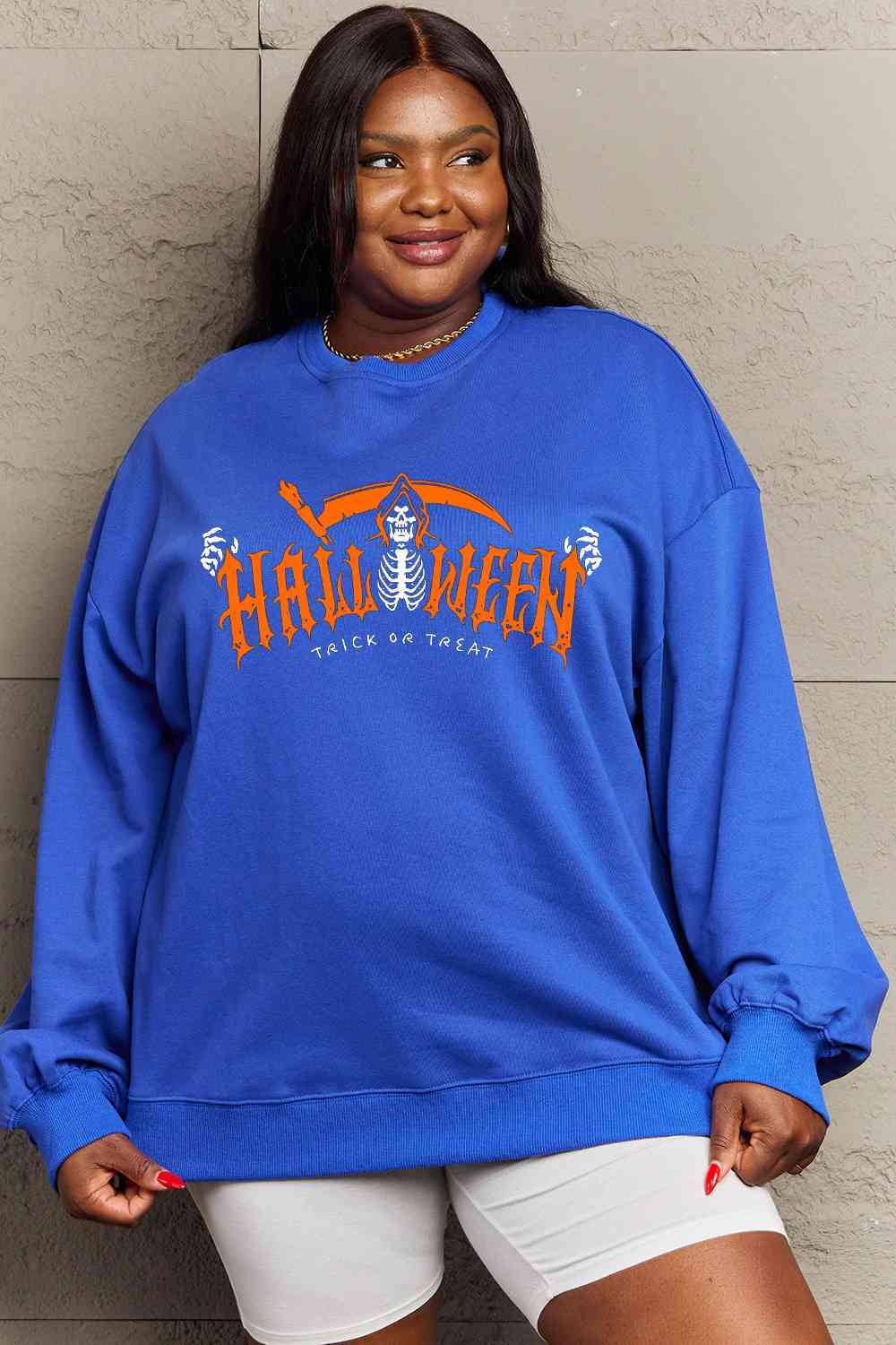 Full Size HALLOWEEN TRICK OR TREAT Graphic Sweatshirt