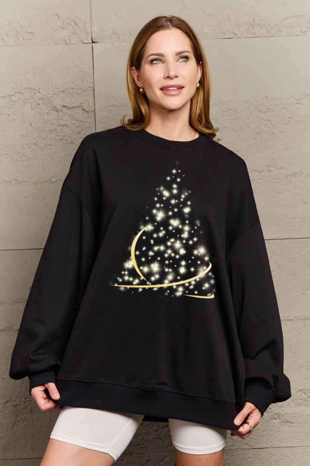 Full Size Graphic Round Neck Sweatshirt