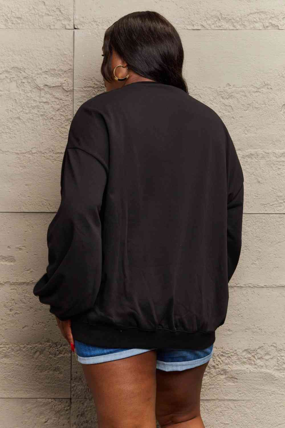 Full Size Graphic Round Neck Sweatshirt