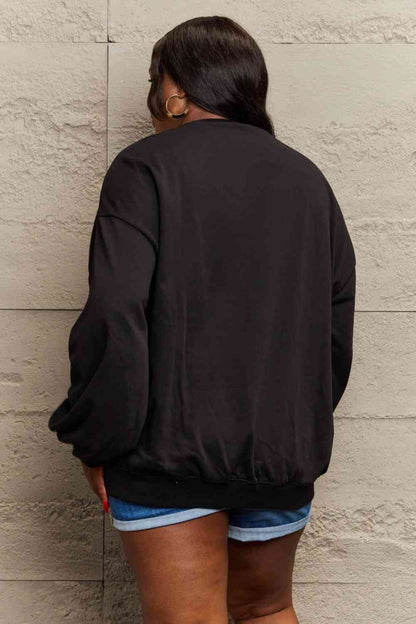 Full Size Graphic Round Neck Sweatshirt