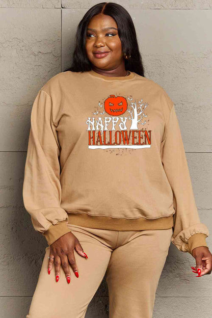 Full Size HAPPY HALLOWEEN Graphic Sweatshirt