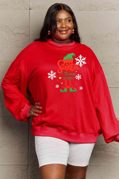 Full Size Graphic Round Neck Sweatshirt