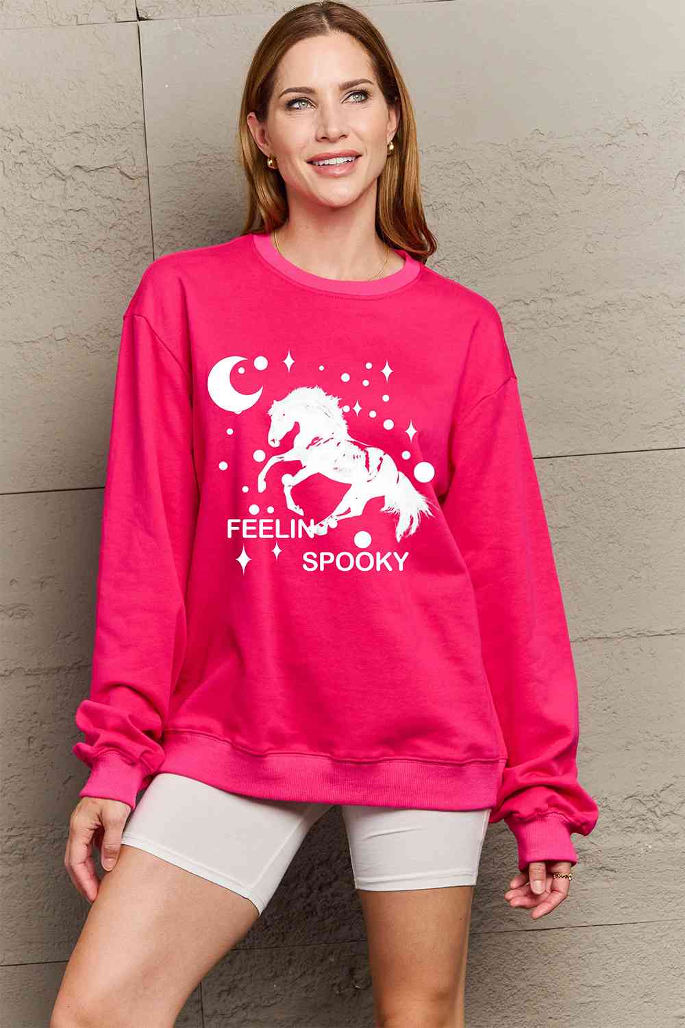 Full Size Graphic Drop Shoulder Sweatshirt