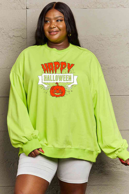 Full Size HAPPY HALLOWEEN Graphic Sweatshirt