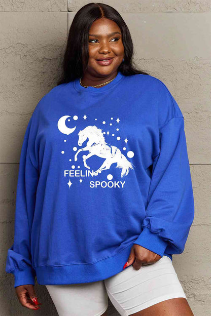 Full Size Graphic Drop Shoulder Sweatshirt