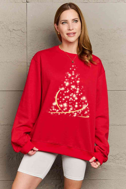 Full Size Graphic Round Neck Sweatshirt