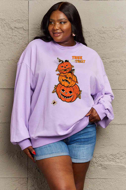 Full Size TRICK OR TREAT Graphic Sweatshirt