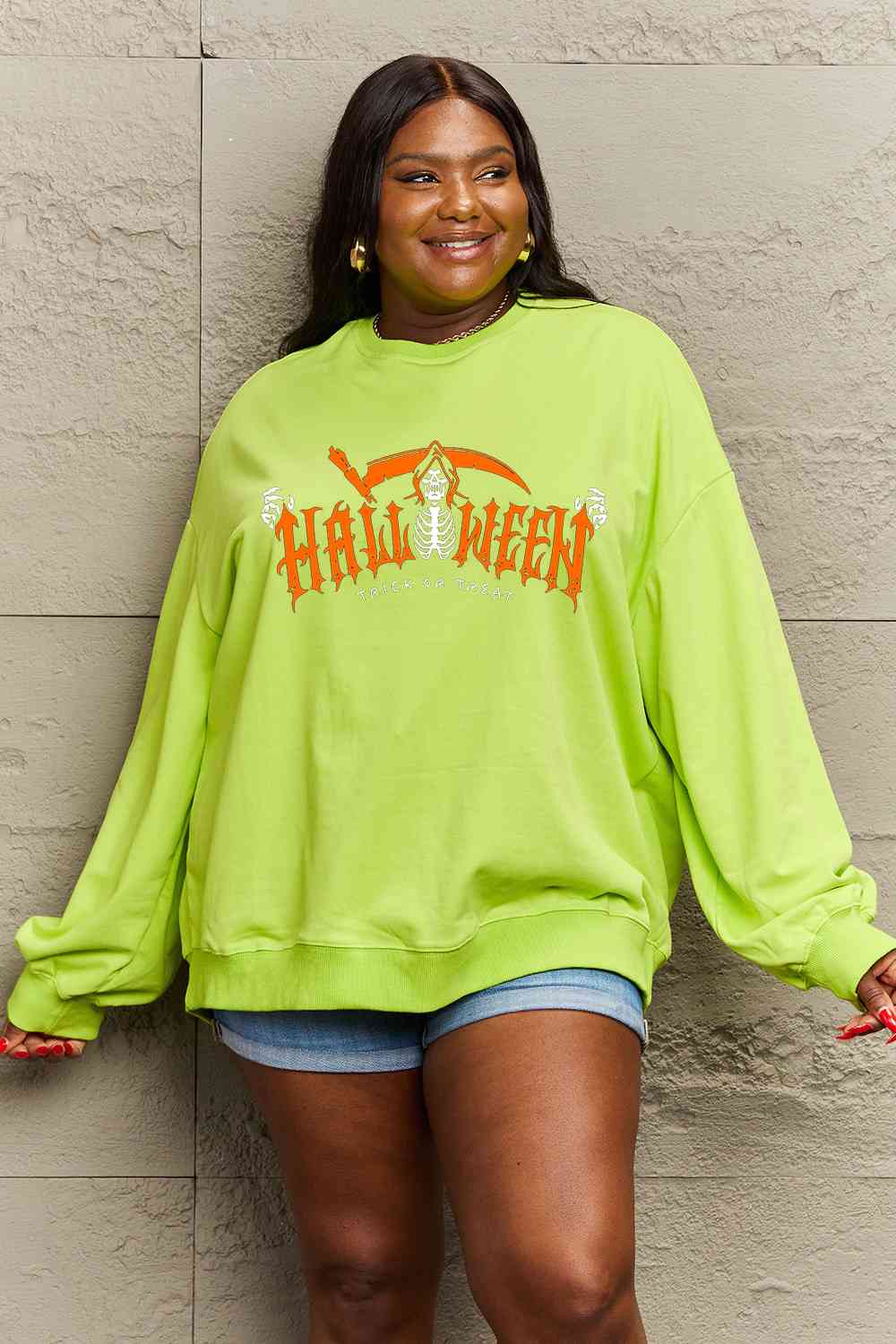 Full Size HALLOWEEN TRICK OR TREAT Graphic Sweatshirt