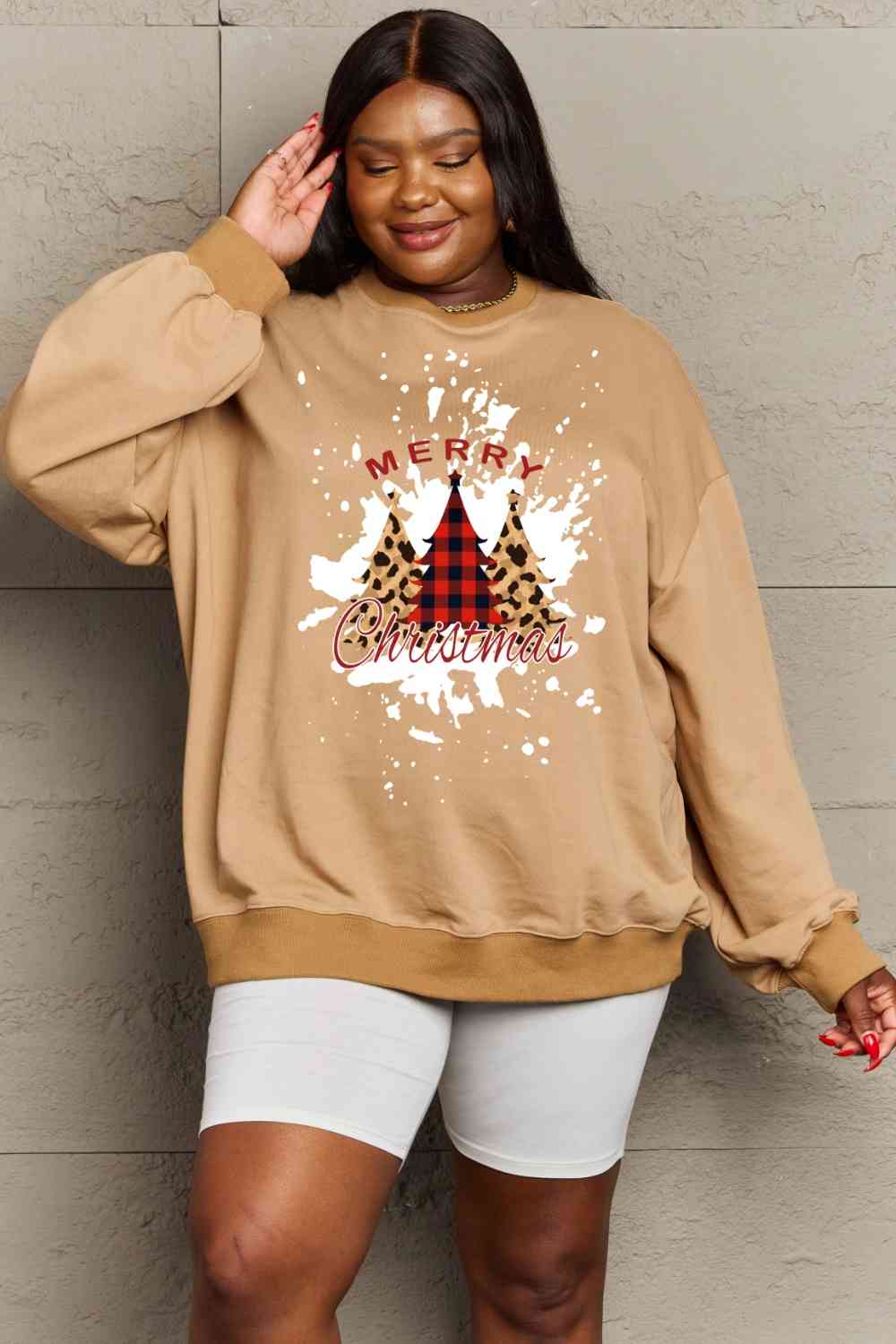 Full Size MERRY CHRISTMAS Graphic Sweatshirt