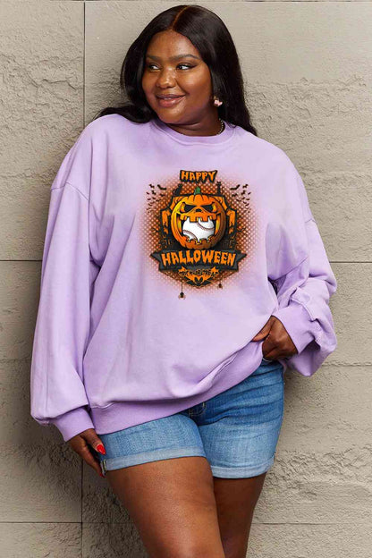 Full Size HAPPY HALLOWEEN Graphic Sweatshirt