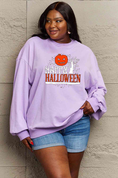 Full Size HAPPY HALLOWEEN Graphic Sweatshirt
