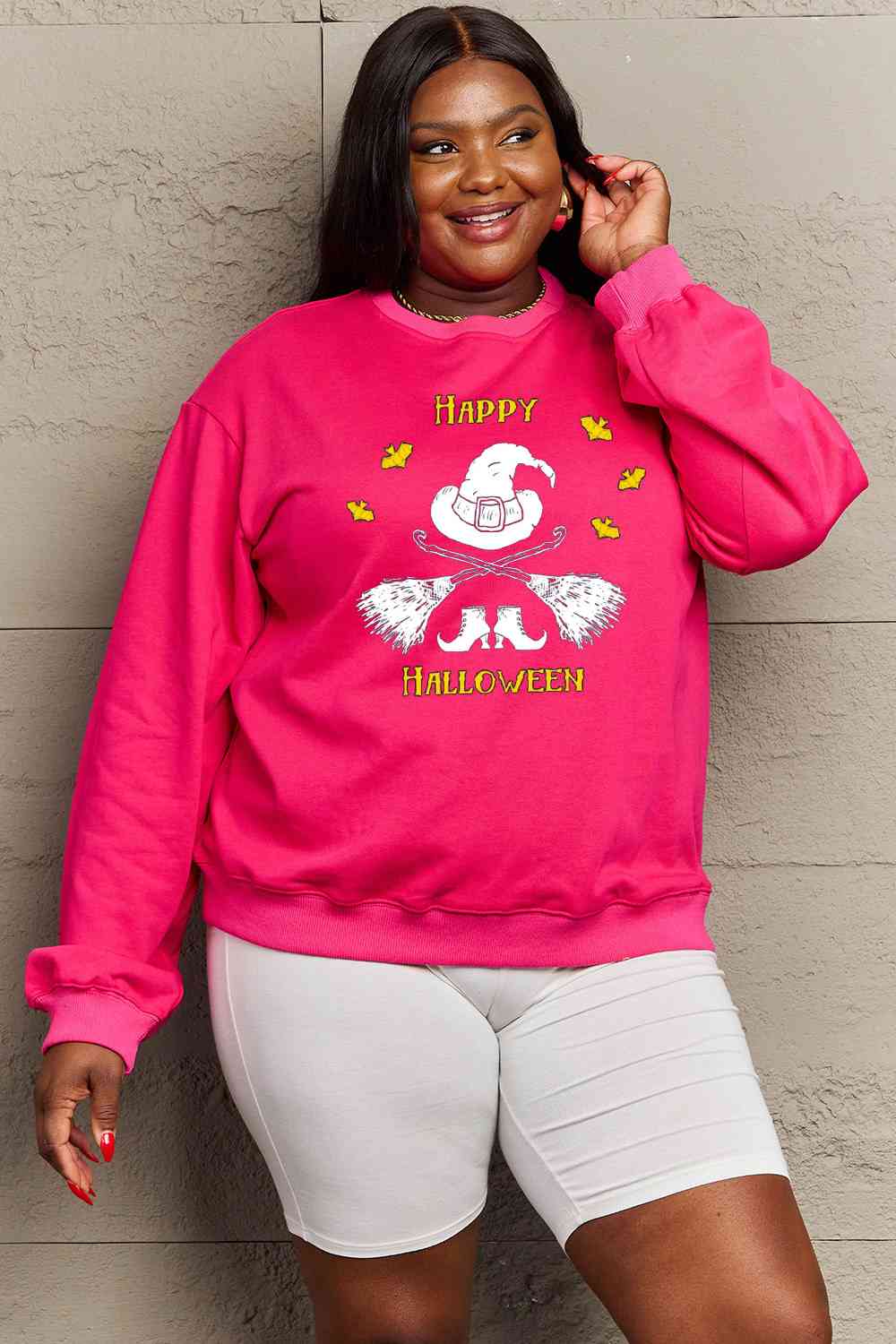 Full Size HAPPY HALLOWEEN Graphic Sweatshirt