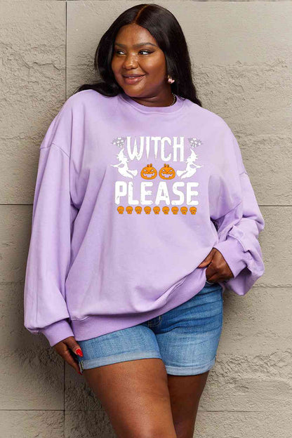 Full Size WITCH PLEASE Graphic Sweatshirt