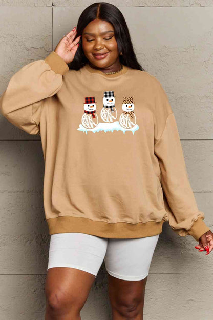 Full Size Snowmen Graphic Sweatshirt