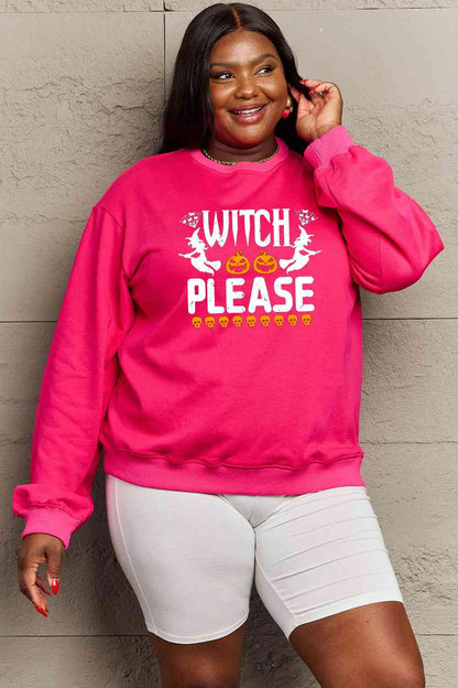 Full Size WITCH PLEASE Graphic Sweatshirt
