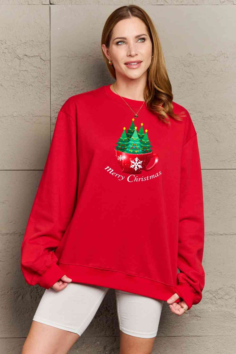 Full Size MERRY CHRISTMAS Graphic Sweatshirt