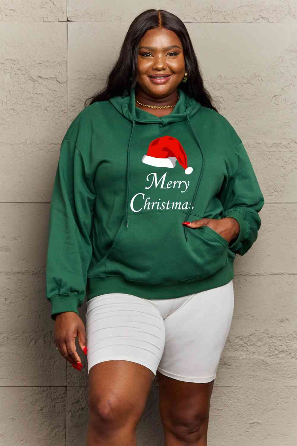Full Size MERRY CHRISTMAS Graphic Hoodie