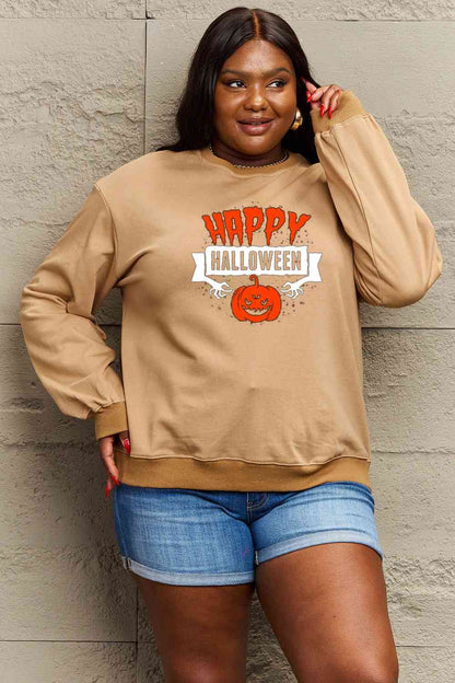 Full Size HAPPY HALLOWEEN Graphic Sweatshirt