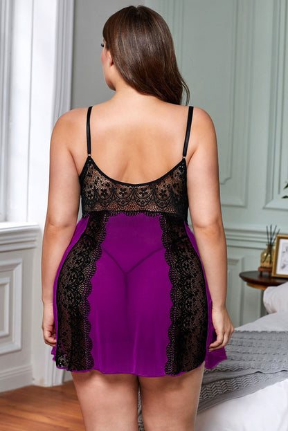 Colour Block Lace Gauze Patchwork