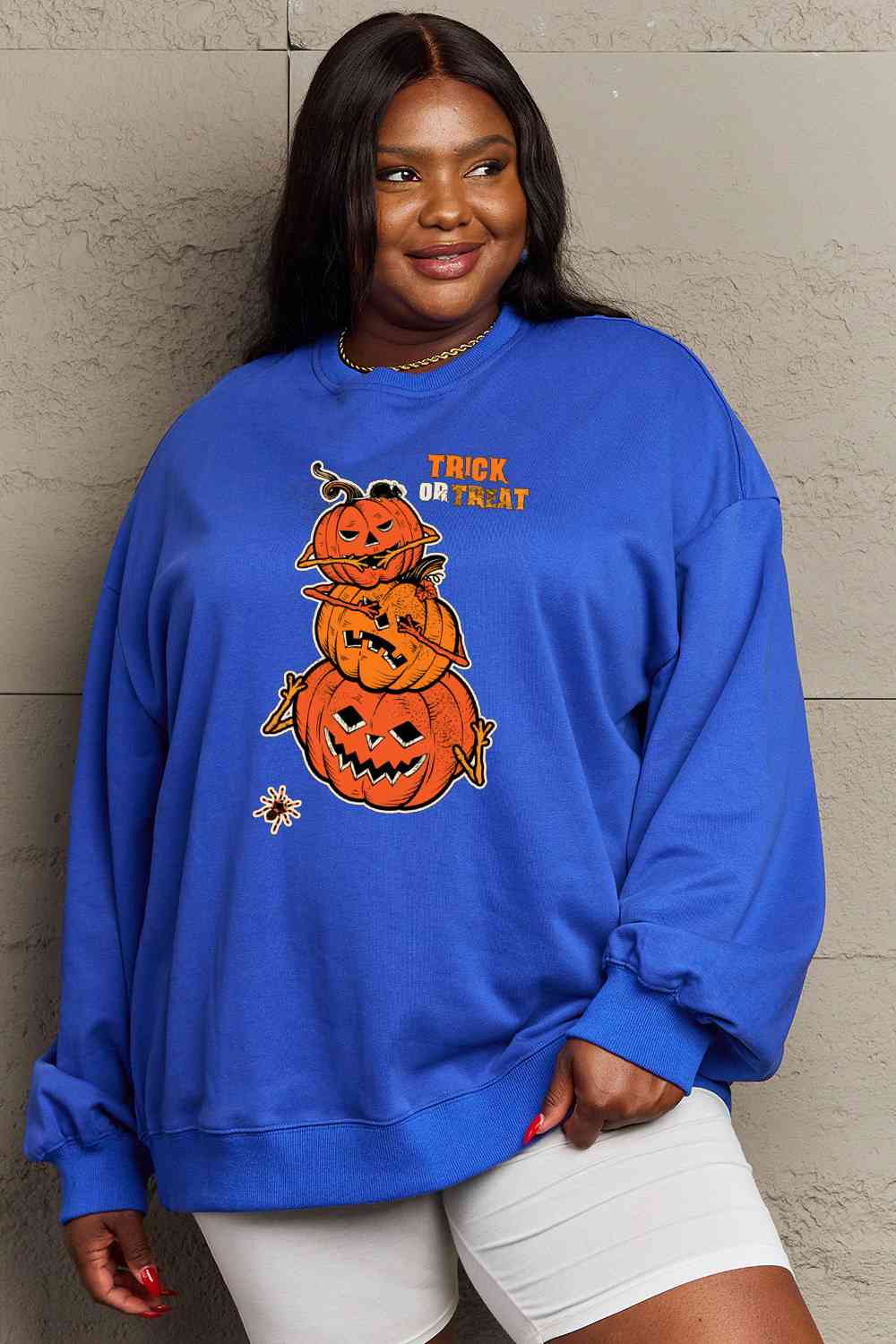 Full Size TRICK OR TREAT Graphic Sweatshirt