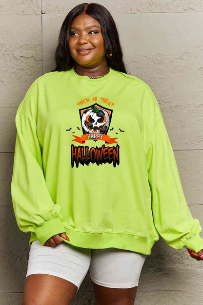 Full Size TRICK OR TREAT HAPPY HALLOWEEN Graphic Sweatshirt