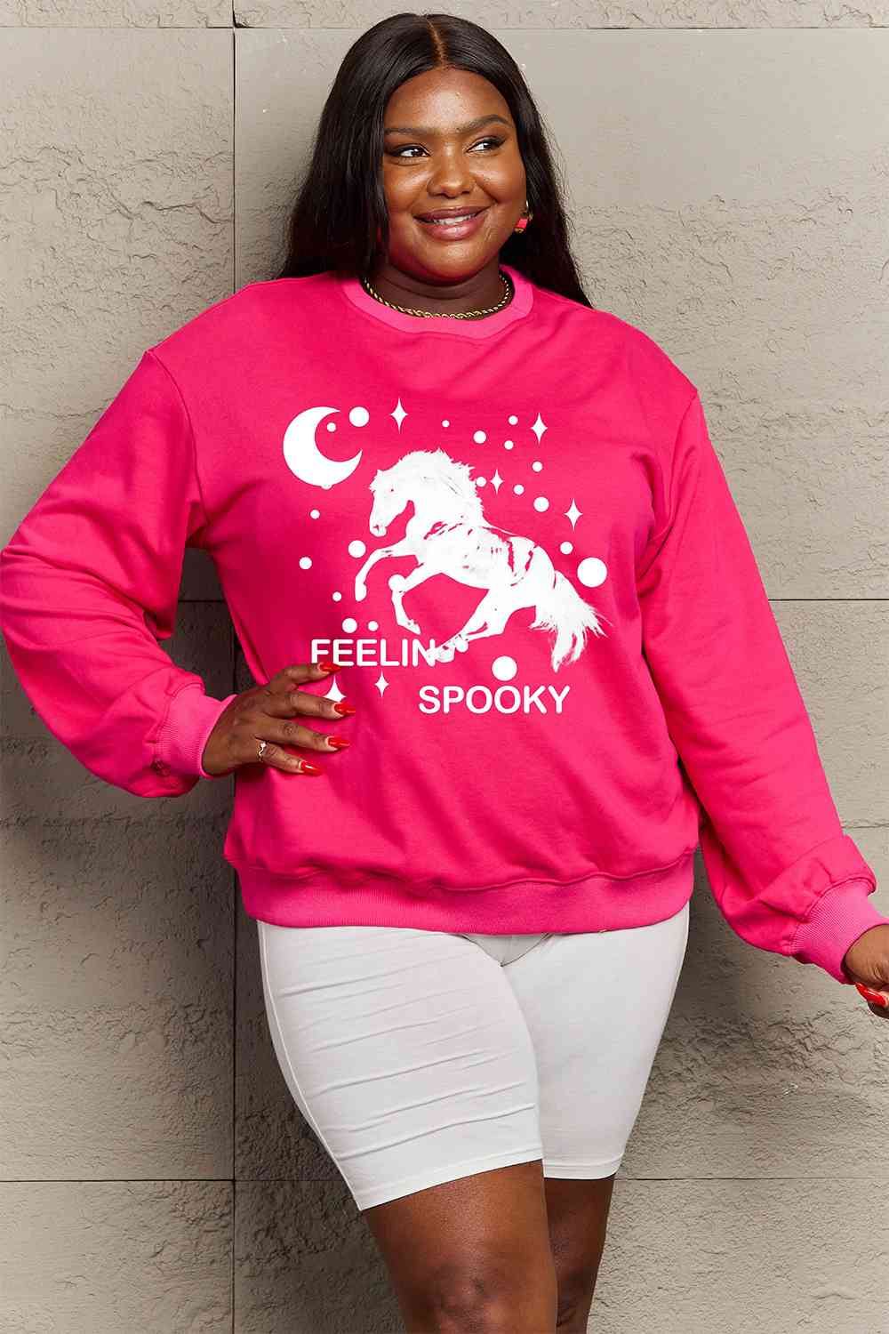 Full Size Graphic Drop Shoulder Sweatshirt