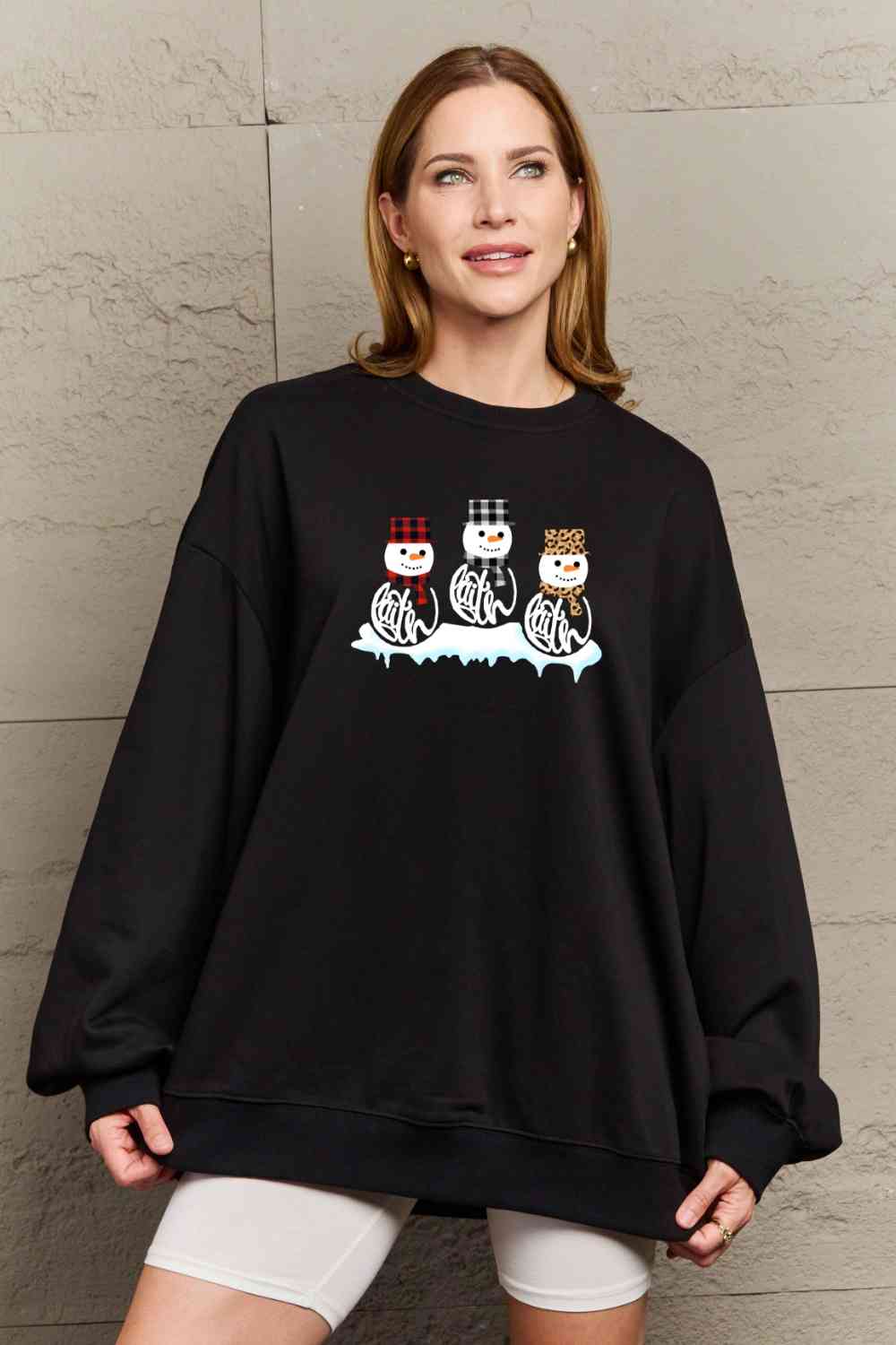 Full Size Snowmen Graphic Sweatshirt