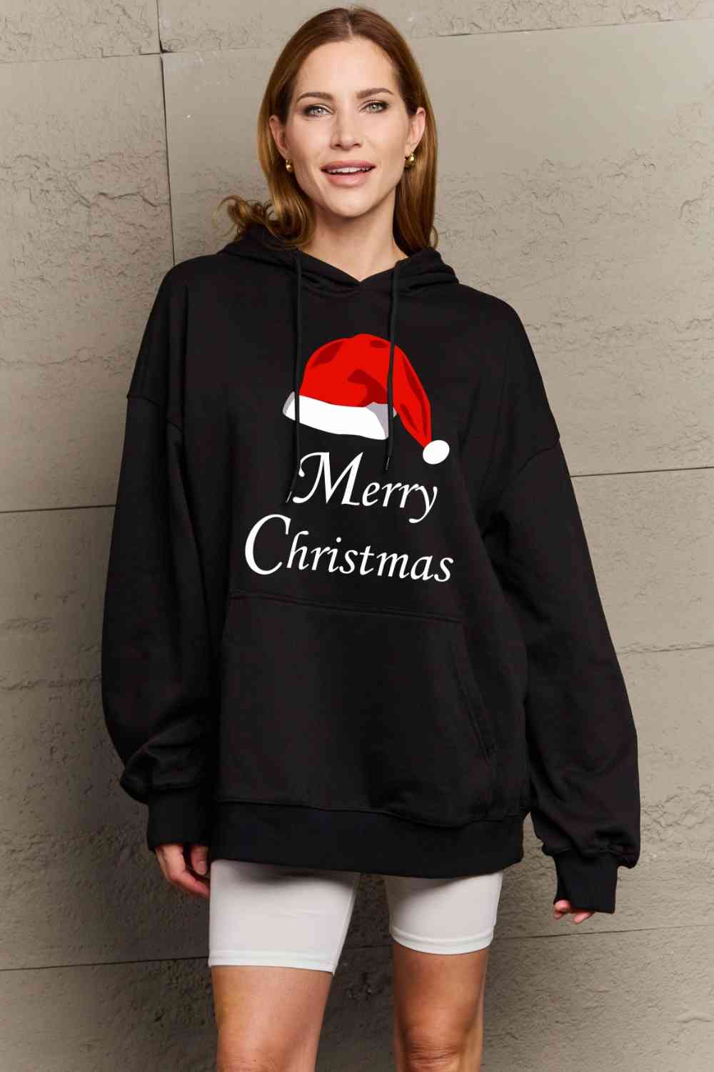 Full Size MERRY CHRISTMAS Graphic Hoodie