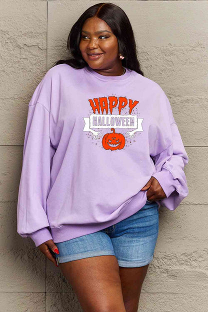 Full Size HAPPY HALLOWEEN Graphic Sweatshirt