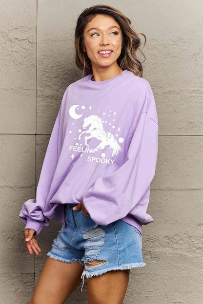 Full Size Graphic Drop Shoulder Sweatshirt