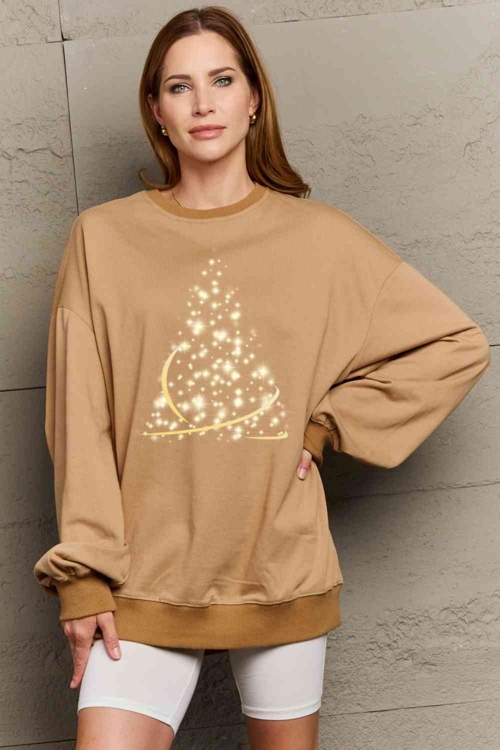 Full Size Graphic Round Neck Sweatshirt
