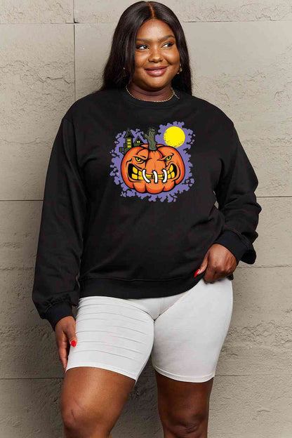 Full Size Graphic Round Neck Sweatshirt
