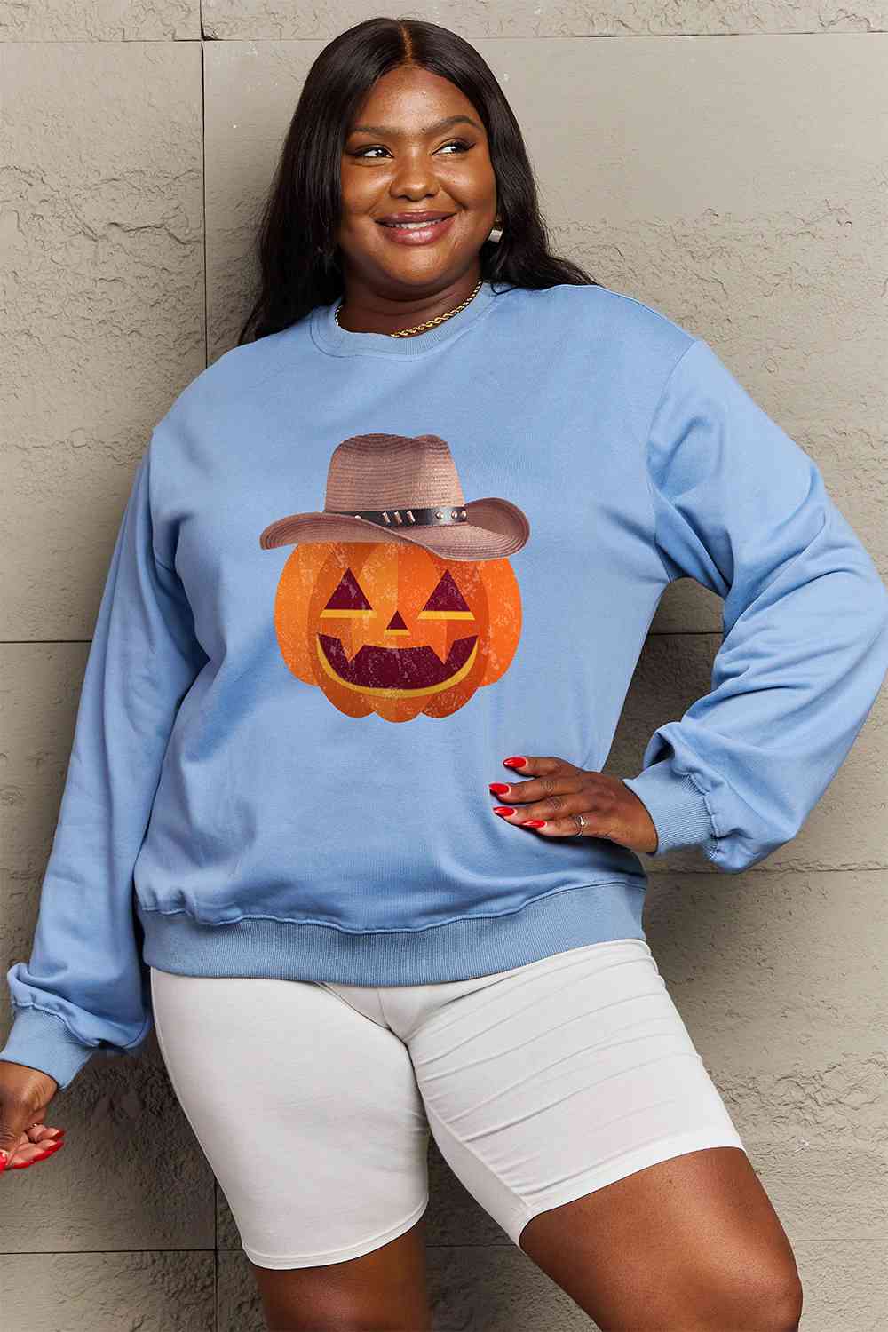 Full Size Graphic Dropped Shoulder Sweatshirt