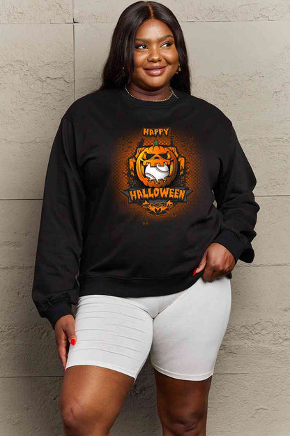 Full Size HAPPY HALLOWEEN Graphic Sweatshirt