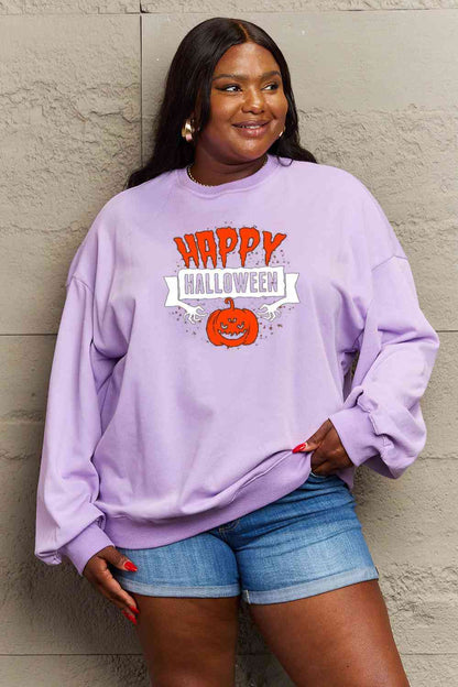 Full Size HAPPY HALLOWEEN Graphic Sweatshirt