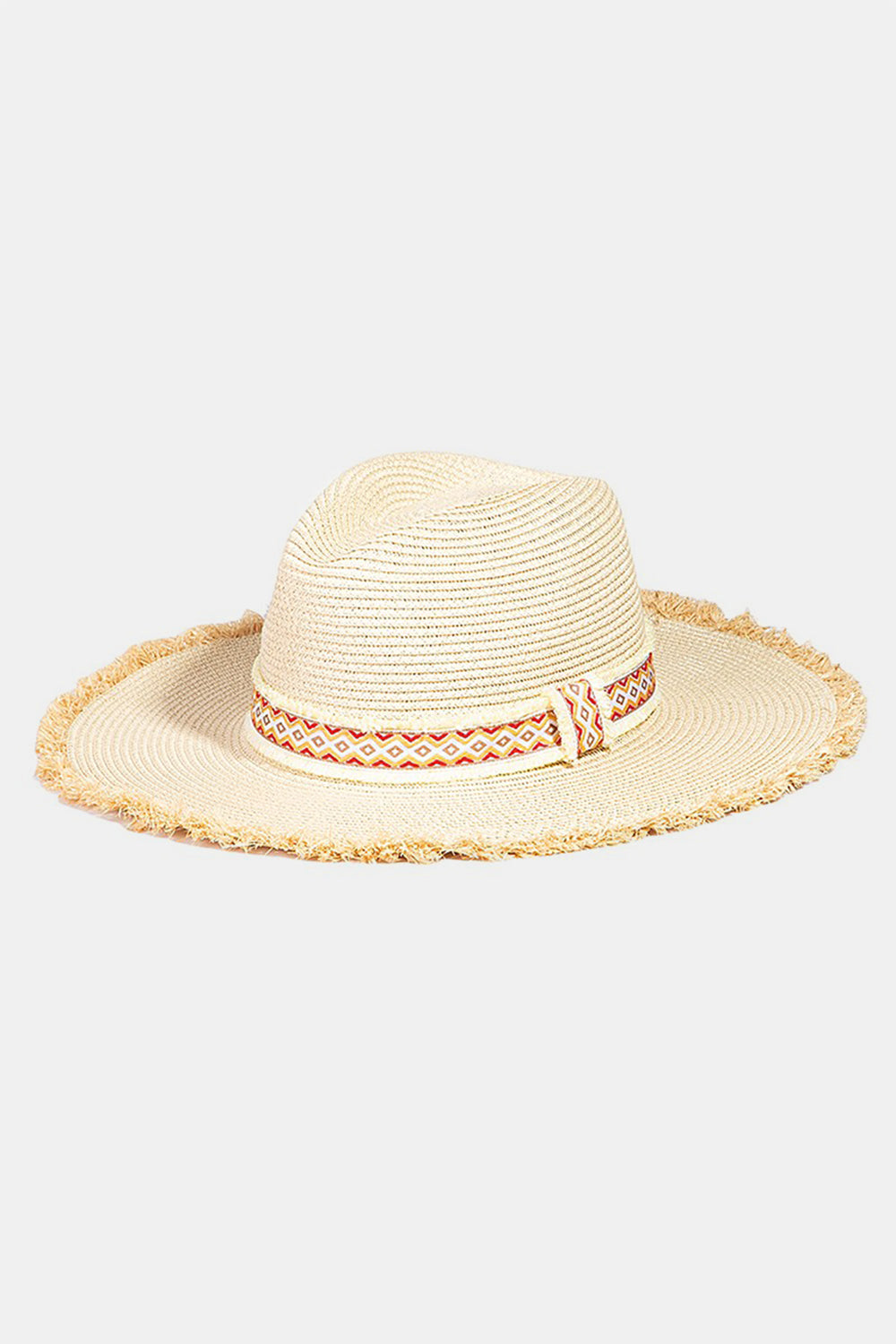 Geometric Raw Hem Hat