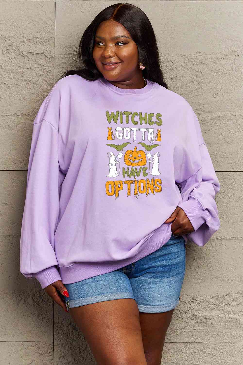 Full Size Graphic Drop Shoulder Sweatshirt