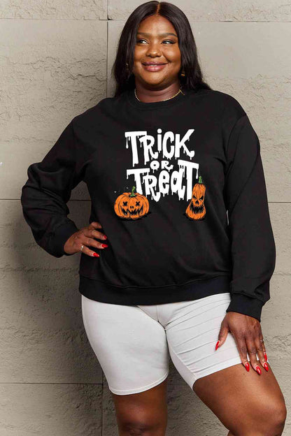 Full Size TRICK OR TREAT Graphic Sweatshirt