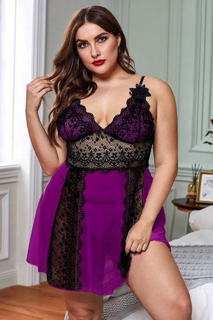 Colour Block Lace Gauze Patchwork